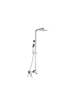 Hope Bath Shower With Rod & Rain Shower Complete Set, Stainless Steel Rain Shower Complete Set With Rods L 96 x W 84 x H 4 Cm Chrome