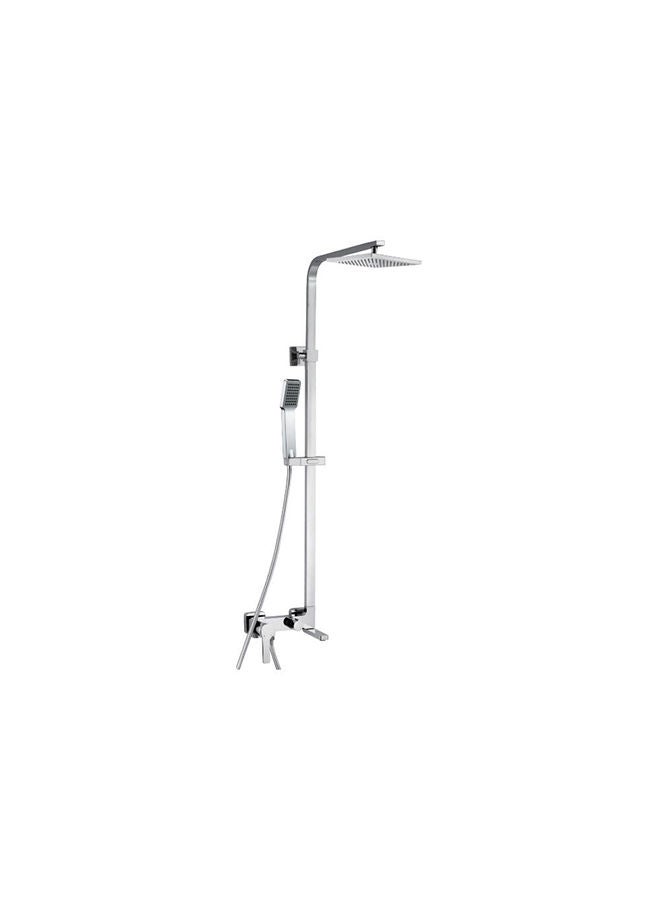 Hope Bath Shower With Rod & Rain Shower Complete Set, Stainless Steel Rain Shower Complete Set With Rods L 96 x W 84 x H 4 Cm Chrome