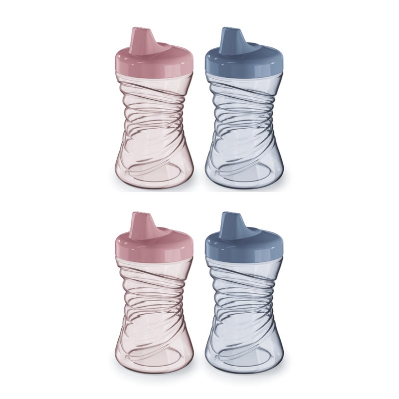 NUK First Choice Fun Grips Hard Spout Straw Cup 2.0, 10 oz. Sippy Cup with Handles, 4-pack - Image 1