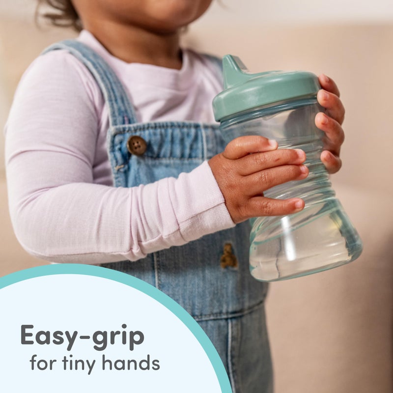 NUK First Choice Fun Grips Hard Spout Straw Cup 2.0, 10 oz. Sippy Cup with Handles, 4-pack - Image 5