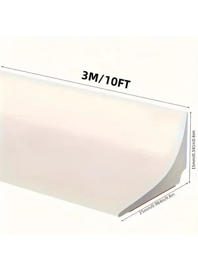 White Waterproof Silicone Tape 3m Self Adhesive Shower Splash Guard Kitchen Seal - Image 1