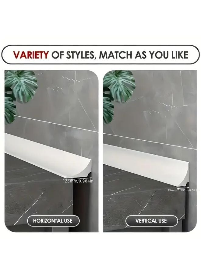 White Waterproof Silicone Tape 3m Self Adhesive Shower Splash Guard Kitchen Seal - Image 2