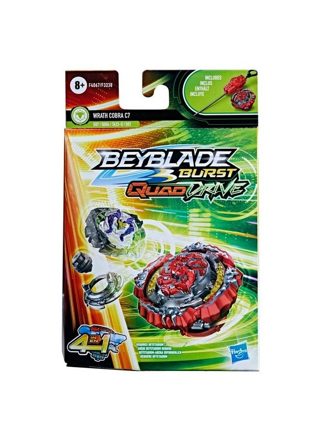 BeyBlade - Burst Quaddrive Wrath Cobra C7 Spinning Top Starter Pack Defense/Attack Type Battling Game With Launcher Toy For Kids - Image 1