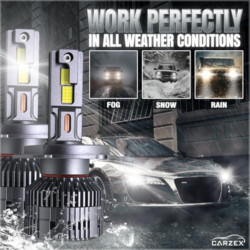 Carzex® Crystal Eye H4 LED Headlight Bulbs, 150W 12,000 Lumens Super Bright Conversion Kit for Cars, 6500K Cool White (75W+75W, Pack of 2) | 1-Year Warranty | X4 SERIES - Image 4