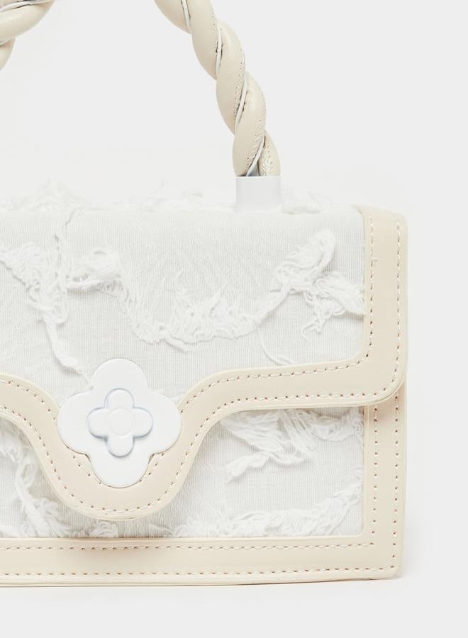 Styli Lace Insert Handbag with Detachable Strap - Image 5