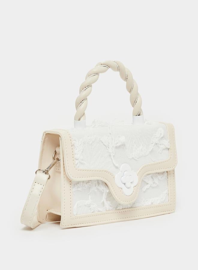 Styli Lace Insert Handbag with Detachable Strap - Image 1