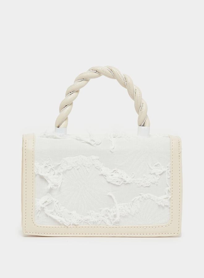 Styli Lace Insert Handbag with Detachable Strap - Image 4