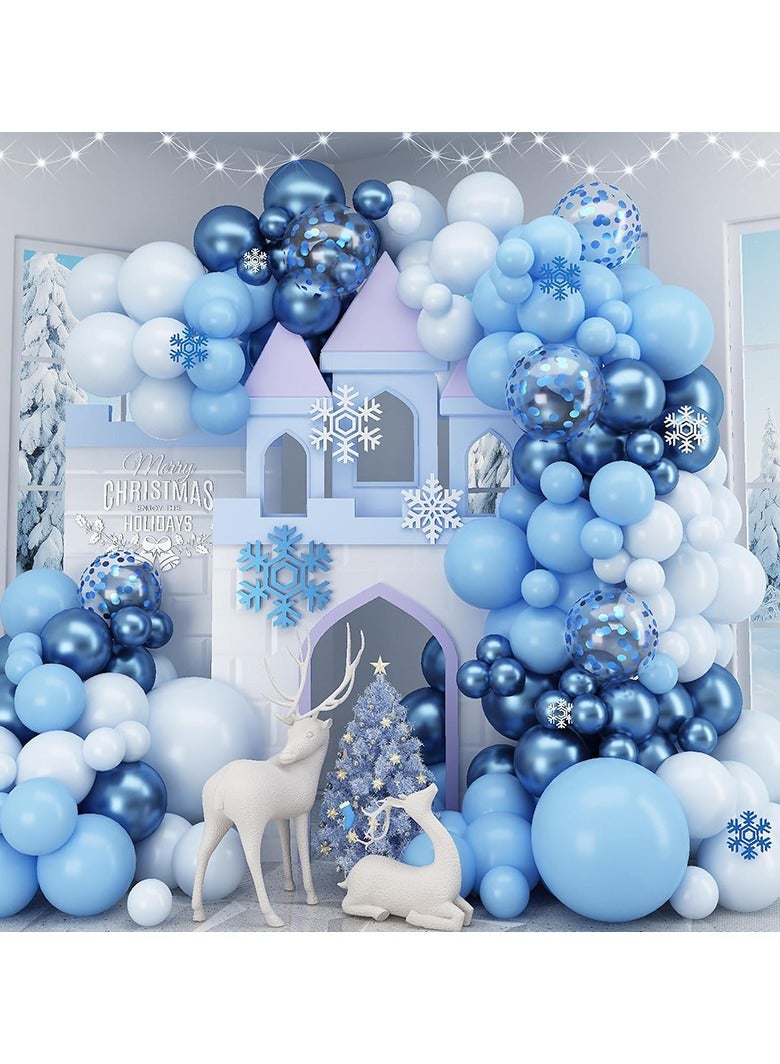 JEEJPV Blue decorative balloon garland set, perfect for graduation baby baptism birthday bachelorette party background decoration - Image 1