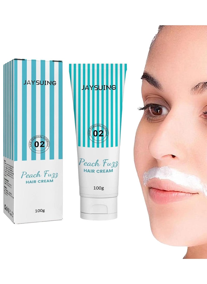 Jaysuing Hair Removal Cream, Natural Peach Fuzz Removal Cream, Gentle Non-irritating Facial Hair Remover, Sensitive Hair Removal Cream for Delicate Areas of the Face  - Image 1