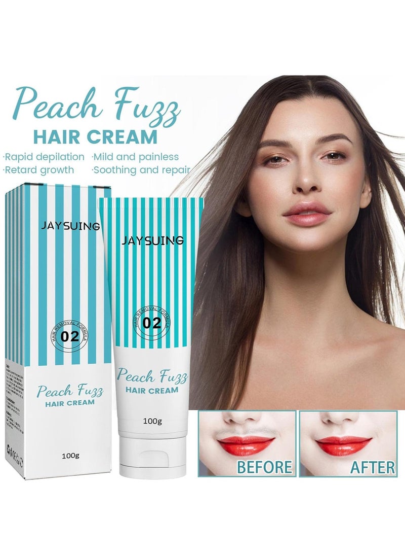 Jaysuing Hair Removal Cream, Natural Peach Fuzz Removal Cream, Gentle Non-irritating Facial Hair Remover, Sensitive Hair Removal Cream for Delicate Areas of the Face  - Image 3