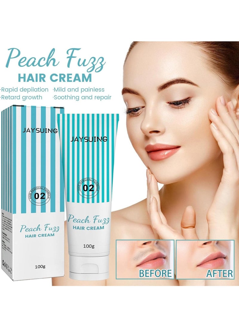 Jaysuing Hair Removal Cream, Natural Peach Fuzz Removal Cream, Gentle Non-irritating Facial Hair Remover, Sensitive Hair Removal Cream for Delicate Areas of the Face  - Image 4