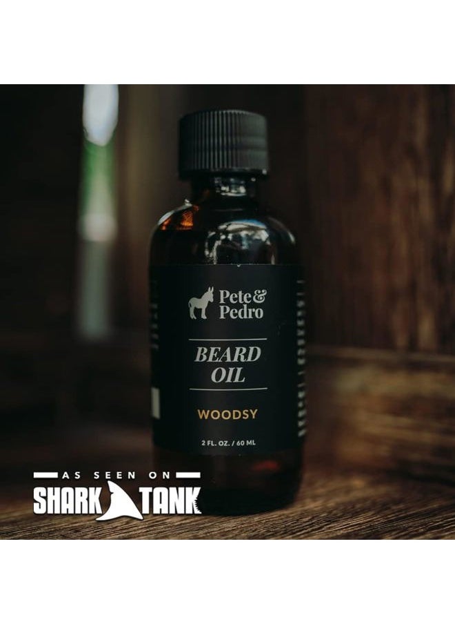 Pete & Pedro - BEARD OIL - 100% Natural & Organic Ingredients, Manly Woodsy Scent | Hydrates & Softens Beard & Skin, Reduces Itchiness, Adds Shine, Helps With Beardruff | As Seen on Shark Tank, 2 oz. - Image 1