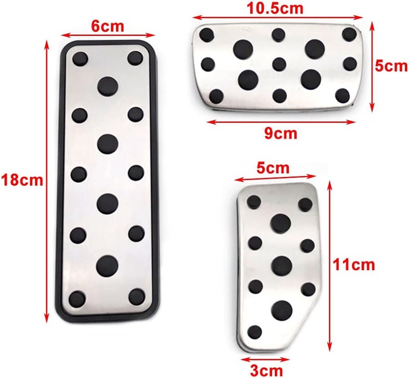 QASULER 3Pcs Car Foot Pedal Covers for Subaru - Image 2