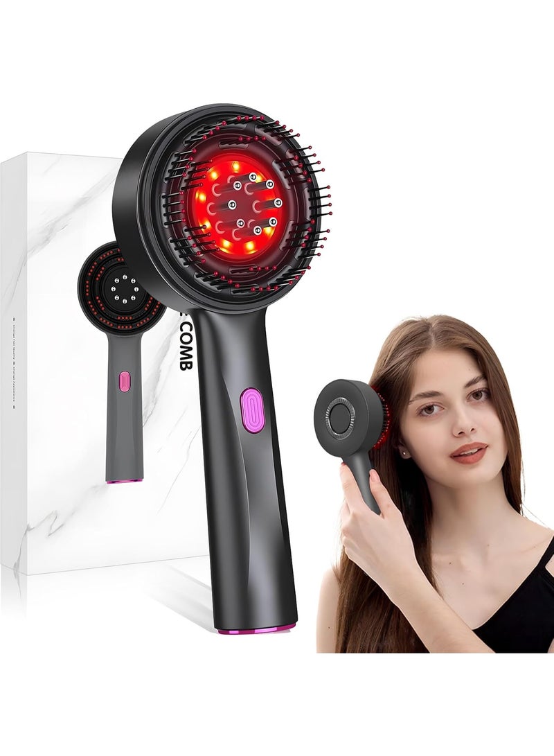 فرشاة تدليك فروة الرأس، فرشاة تدليك كهربائية لفروة الرأس، جهاز تدليك كهربائي لفروة الرأس 2 في 1، أداة وضع زيت الشعر مع ضوء أحمر، العناية بفروة الرأس - Image 1