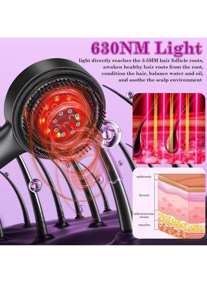فرشاة تدليك فروة الرأس، فرشاة تدليك كهربائية لفروة الرأس، جهاز تدليك كهربائي لفروة الرأس 2 في 1، أداة وضع زيت الشعر مع ضوء أحمر، العناية بفروة الرأس - Image 5