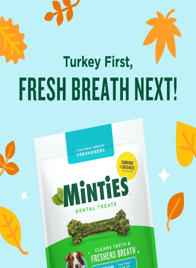 Minties Dental Chews for Dogs, 8 Count, Vet-Recommended Mint-Flavored Dental Dog Treats for Medium Sizes 25-50 lbs, Bones Clean Teeth, Fight Bad Breath, and Removes Plaque and Tartar - Image 2
