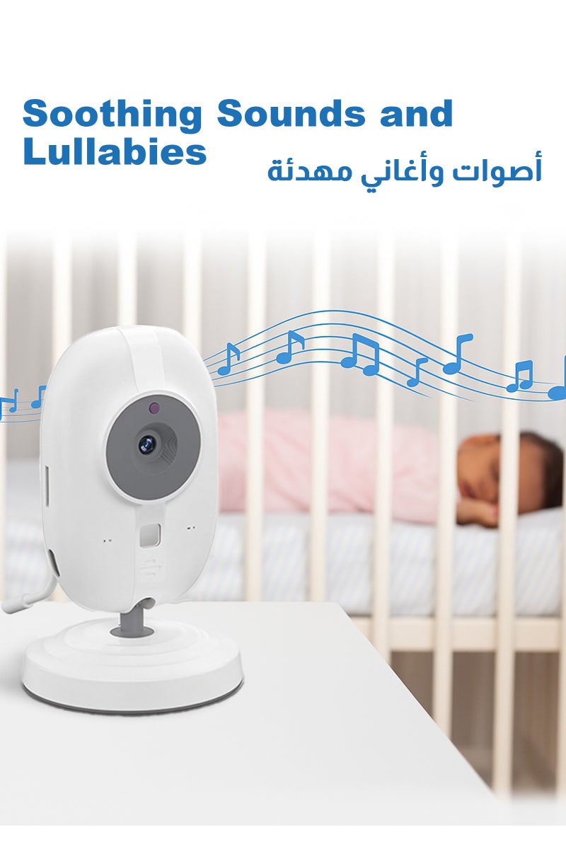 يو إل اتش واي سي جهاز مراقبة الأطفال مع كاميرا وصوت، كاميرا أطفال محمولة بشاشة 3.5 بوصة، رؤية ليلية، صوت ثنائي الاتجاه، مستشعر درجة الحرارة وتهويدة، نقل آمن، بدون واي فاي، رائع للأطفال/كبار السن/الحيوانات الأليفة - Image 5