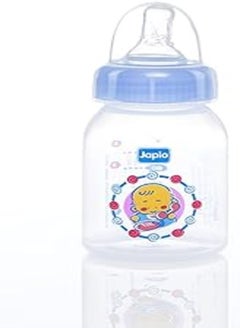 Japlo Round baby feeding Bottle with Anti-colic nipple & Lukewarm water mixer size 150 ml - blue colour