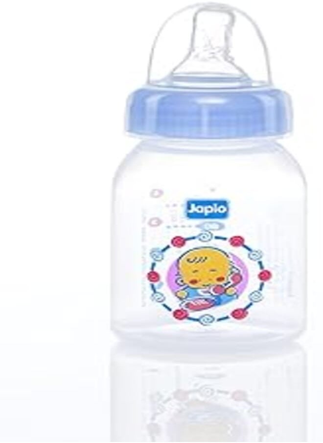 Japlo Japlo Round baby feeding Bottle with Anti-colic nipple & Lukewarm water mixer size 150 ml - blue colour 