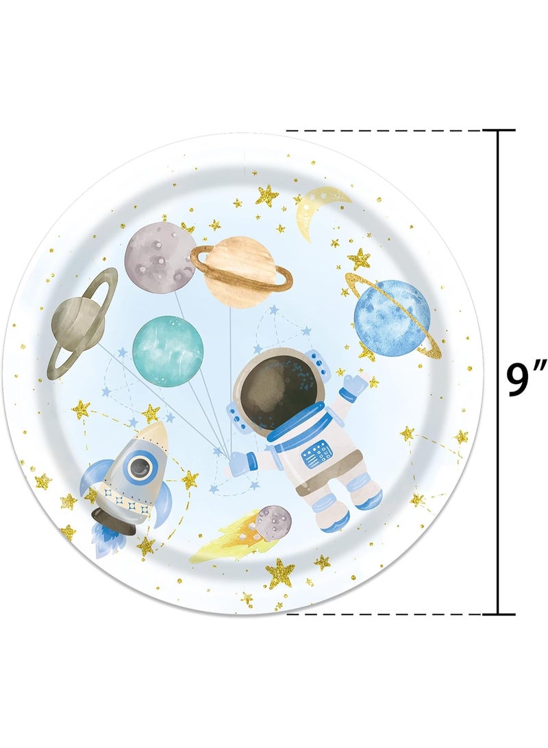 Party Supplies 142 Pieces, Disposable Dinnerware Set for 20 People, Includes 7in 9in Plates Cups Knives Forks Spoons Napkins Tablecloth Bunting, for Birthday Wedding Picnic - Image 4