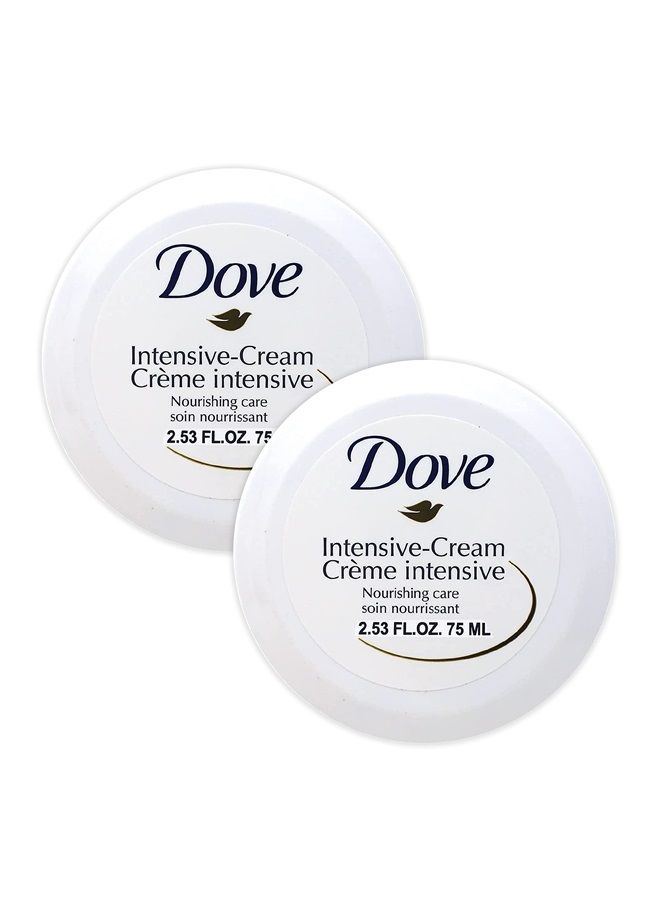 Dove كريم مغذي للعناية بالجسم للوجه واليدين والجسم غني بالتغذية للبشرة الجافة جداً مع ترطيب يدوم 48 ساعة، 2.53 أونصة سائلة (عبوة من 2) - Image 1
