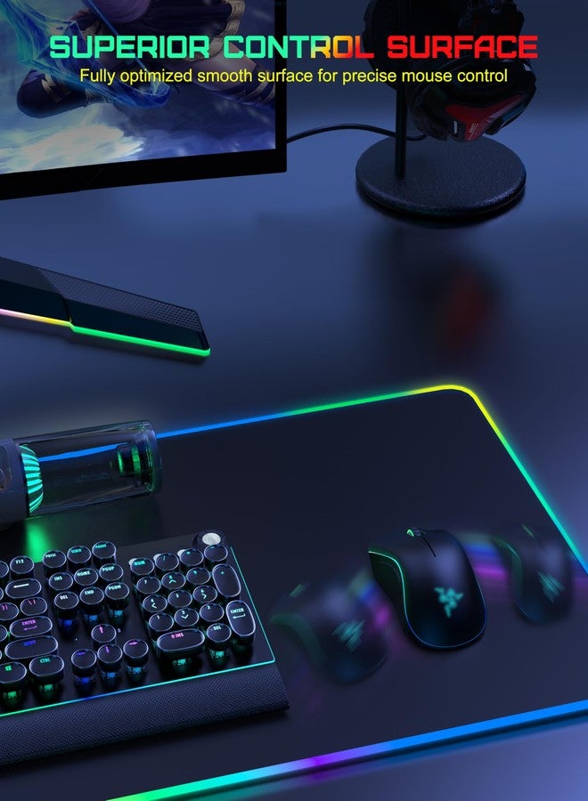 TopMade Wireless Charging Mouse Pad, RGB Gaming Mousepad Home Office Desk Pad, 31.5” x 15.8” XXL Large Desk Mat, Waterproof Keyboard Pad, Black (Includes 20W PD Power Adapter & 6.56ft Woven Cable) - Image 5