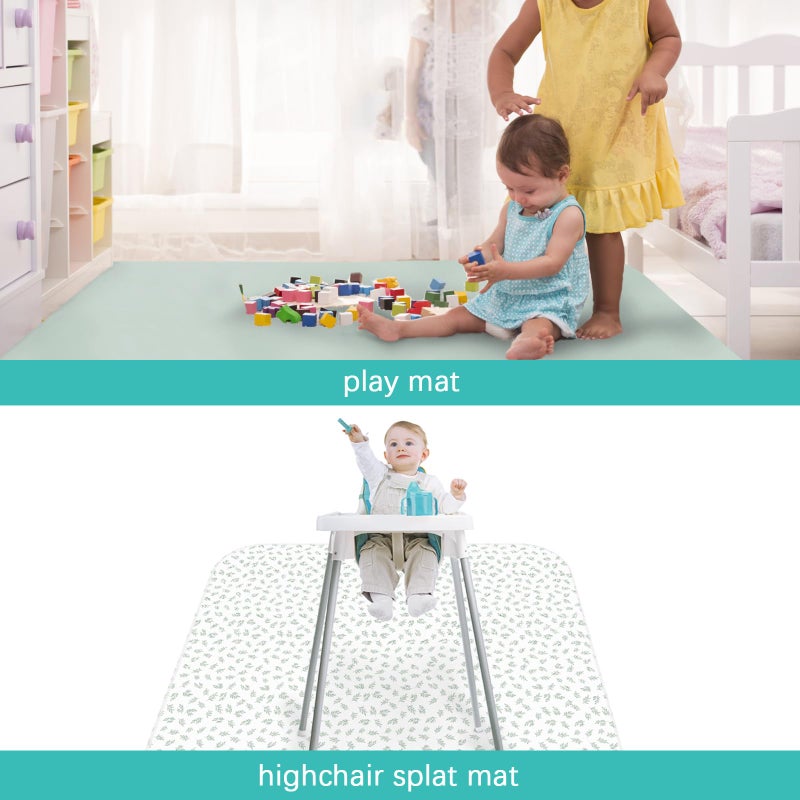 Biloban Baby Splat Mat 2 Pack for Under High Chair & Arts & Crafts & Eating Mess, 46 x 42 Inch Waterproof and Washable Spill Mat, Anti-Slip Floor Protector - Image 5