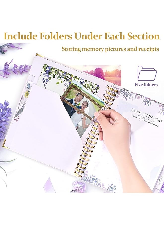 erorex Wedding Planner Book Comprehensive Wedding Organizer With Checklists And Budget Tools Hardcover Wedding Binder Featuring 5 Inner Folders Ideal Engagement Gift For Brides  - Image 4