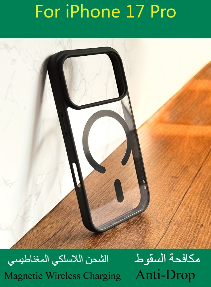 Dili Apple Grey Case IPhone 17 Pro Transparent Magnetic Wireless Charging Phone Case iPhoneAnti-Drop Protection in Mind, Featuring a Shockproof Soft Bumper And a Hard Acrylic Back Cover - Image 3