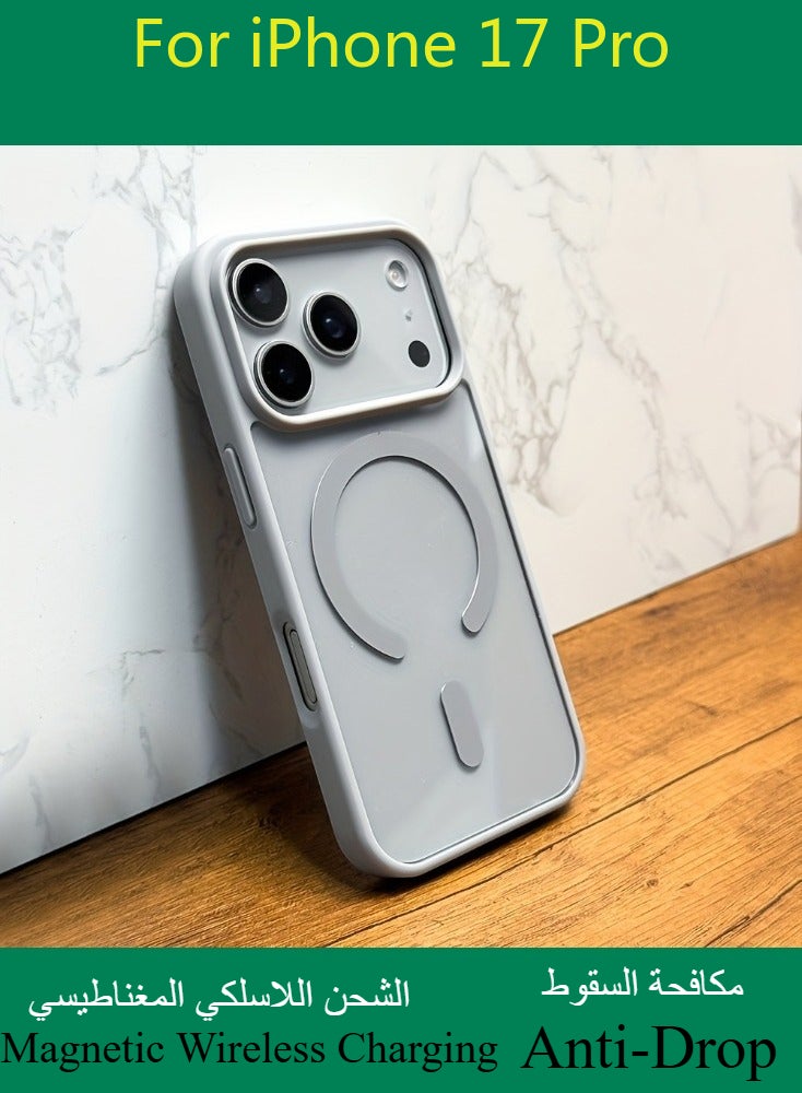 Dili Apple Grey Case IPhone 17 Pro Transparent Magnetic Wireless Charging Phone Case iPhoneAnti-Drop Protection in Mind, Featuring a Shockproof Soft Bumper And a Hard Acrylic Back Cover - Image 1