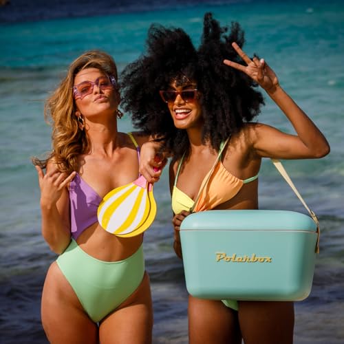 Polarbox صندوق الثلج بولاربوكس ريترو للشاطئ - حقيبة نزهة عتيقة محمولة - صندوق ثلج للسفر والتخييم والمشي على الأقدام - طراز التسعينات - سعة 20 لتر (أزرق كلاسيكي) - Image 3