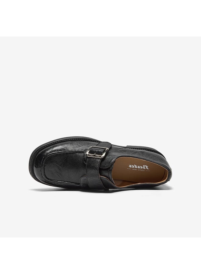 Bata Women's Loafers Autumn Retro Cowhide Chunky Heel Shoes C5563cm5 Black Sheepskin Size 38 - Image 4