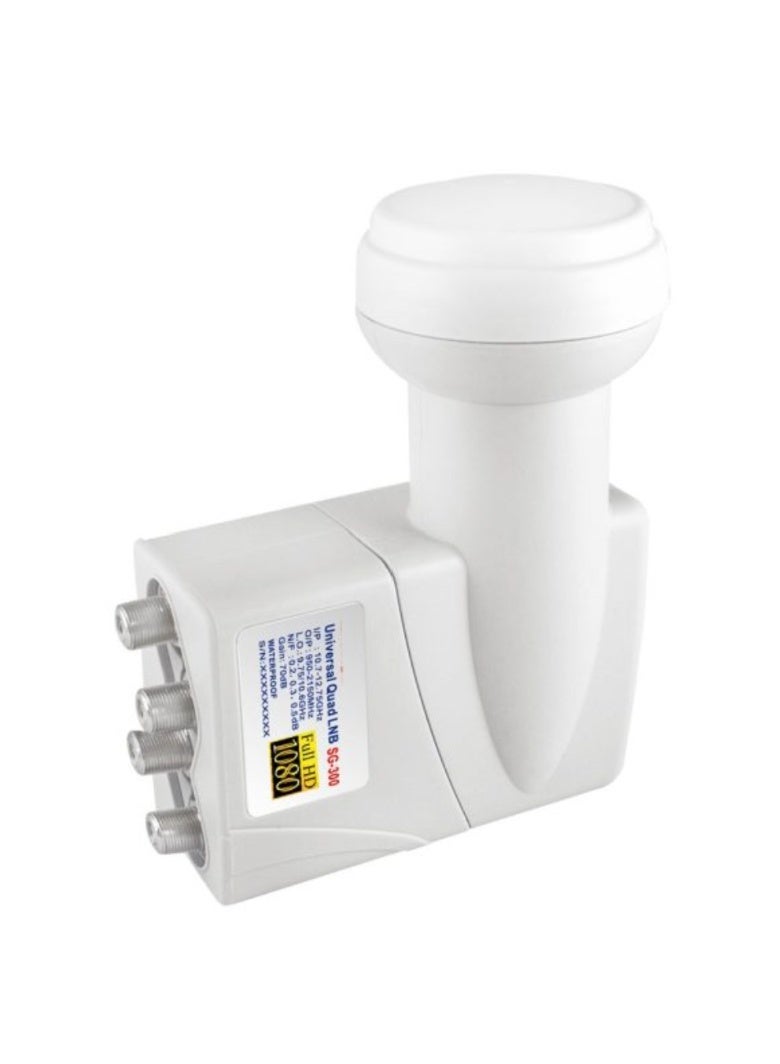 Stargold ستارغولد كسب 70 ديسيبل طبق قمر صناعي عالمي رباعي الاتجاه مع LNB رباعي لجهاز استقبال الأقمار الصناعية مع حل متوافق مع عدة أقمار صناعية واتصال بسيط - Image 1