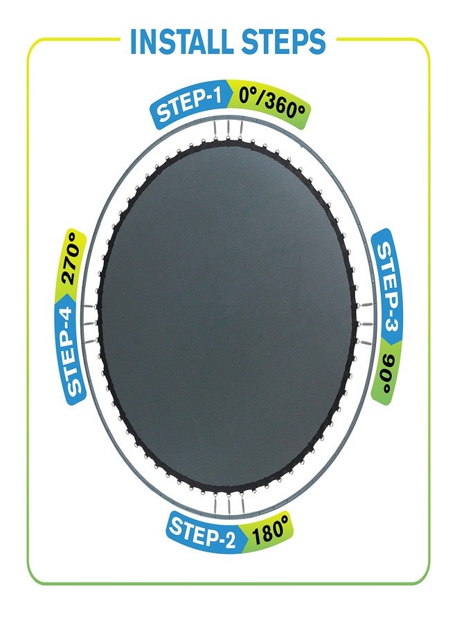 Upper Bounce Unisex's Trampoline Jumping Mat Fits for Round Frames with 64 V-Rings, Black, 10 Foot - Image 5