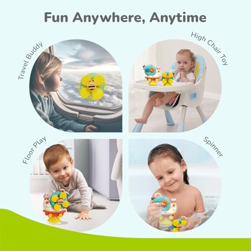 R for Rabbit Orapple Spinster Toy for Baby 5-in-1 Suction Spinner, Rattle, Friction Car, Windmill & Sensory Play | BPA-Free, Safe & Durable | Interactive Learning Toys for 6+ Months Kids(Orange Cream) - Image 5