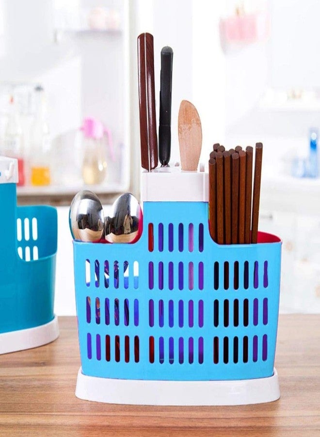 Mobhada Multi Functional Self Draining Kitchen Cutlery Organizer Basket for Kitchen - Multi Color - Image 2