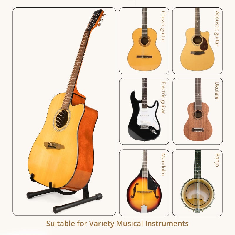 MUSO Guitar Stand,Acoustic Guitar Stand,Wood Classical Electric Guitar Stand,Foldable Bass Guitar Stand,Guitar Accessories (Hardwood Black) - Image 5
