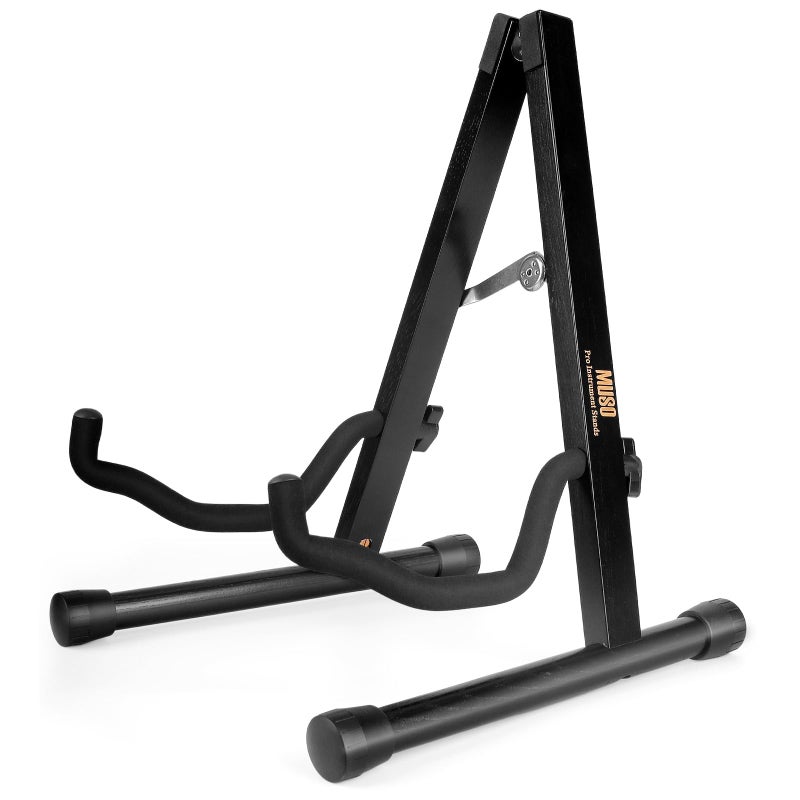 MUSO Guitar Stand,Acoustic Guitar Stand,Wood Classical Electric Guitar Stand,Foldable Bass Guitar Stand,Guitar Accessories (Hardwood Black) - Image 1