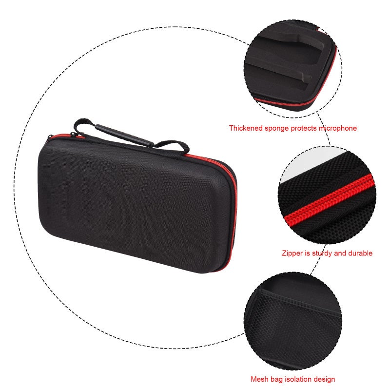 Microphone Case Dual Microphones Carrying Bag Mic Bag Storage Box Carry Case Water-resistant Shock-proof Black for Storing Two Microphones - Image 5