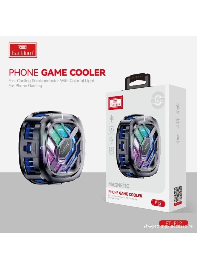 Earldom ET-F12 RGB Magnetic Cooler Powerful Gaming Fan for Mobile Devices - Image 3