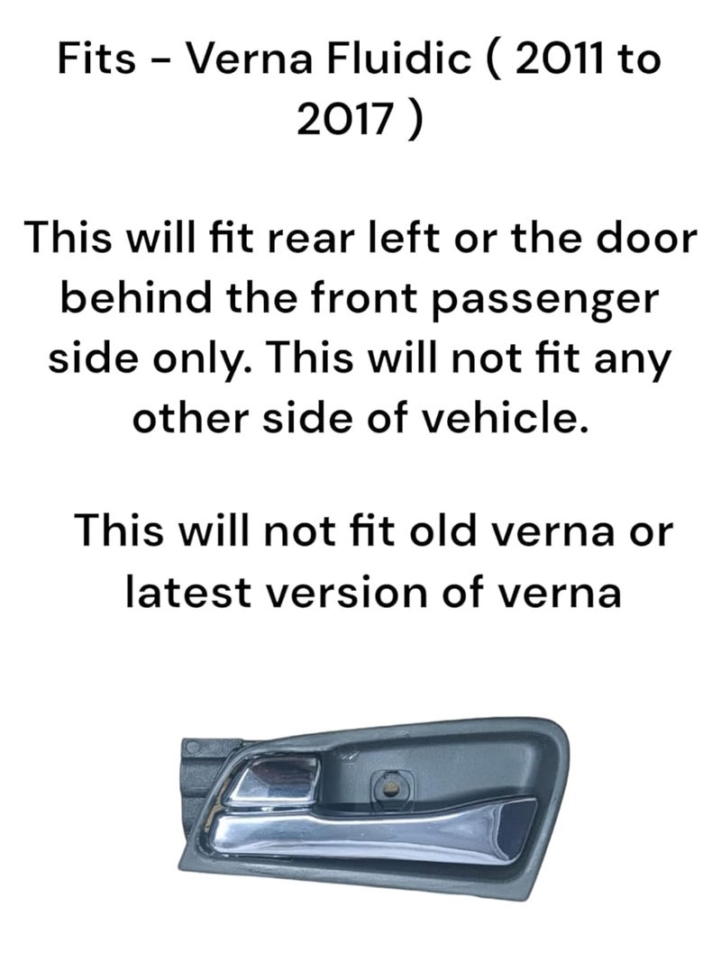 Auto-Ex Inner Inside Door Handle Lock RC Lever Chrome Finish Rear Left Side Only Compatible/Replacement for Hyundai Verna Fluidic (2011 to 2017) - Image 2