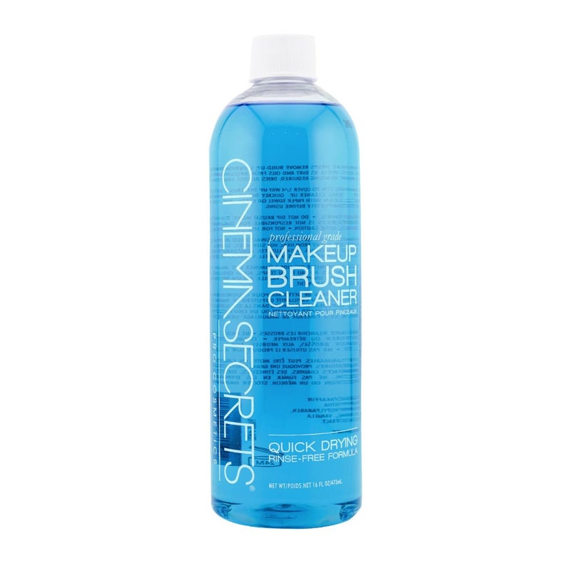 Cinema Secrets Original Blue Vanilla Makeup Brush Cleaner Solution Professional Cleanser for Makeup Brushes QuickDrying RinseFree Formula Removes Stubborn Waterproof Make Up 16 fl oz - Image 3
