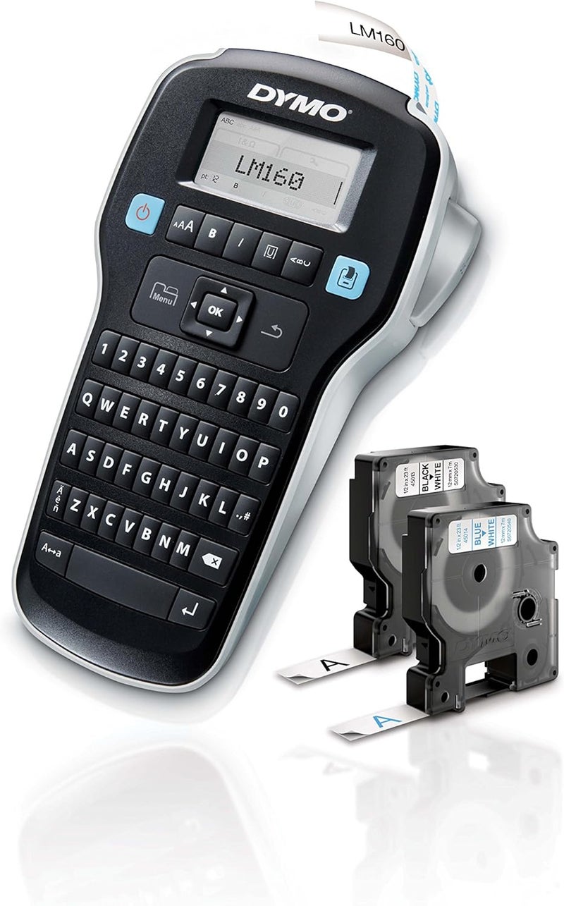Dymo Label Maker with 2 D1 Label Tapes | LabelManager 160 Portable Label Maker, QWERTY Keyboard, One-Touch Smart Keys, Easy-to-Use, for Home & Office Organization - Image 1