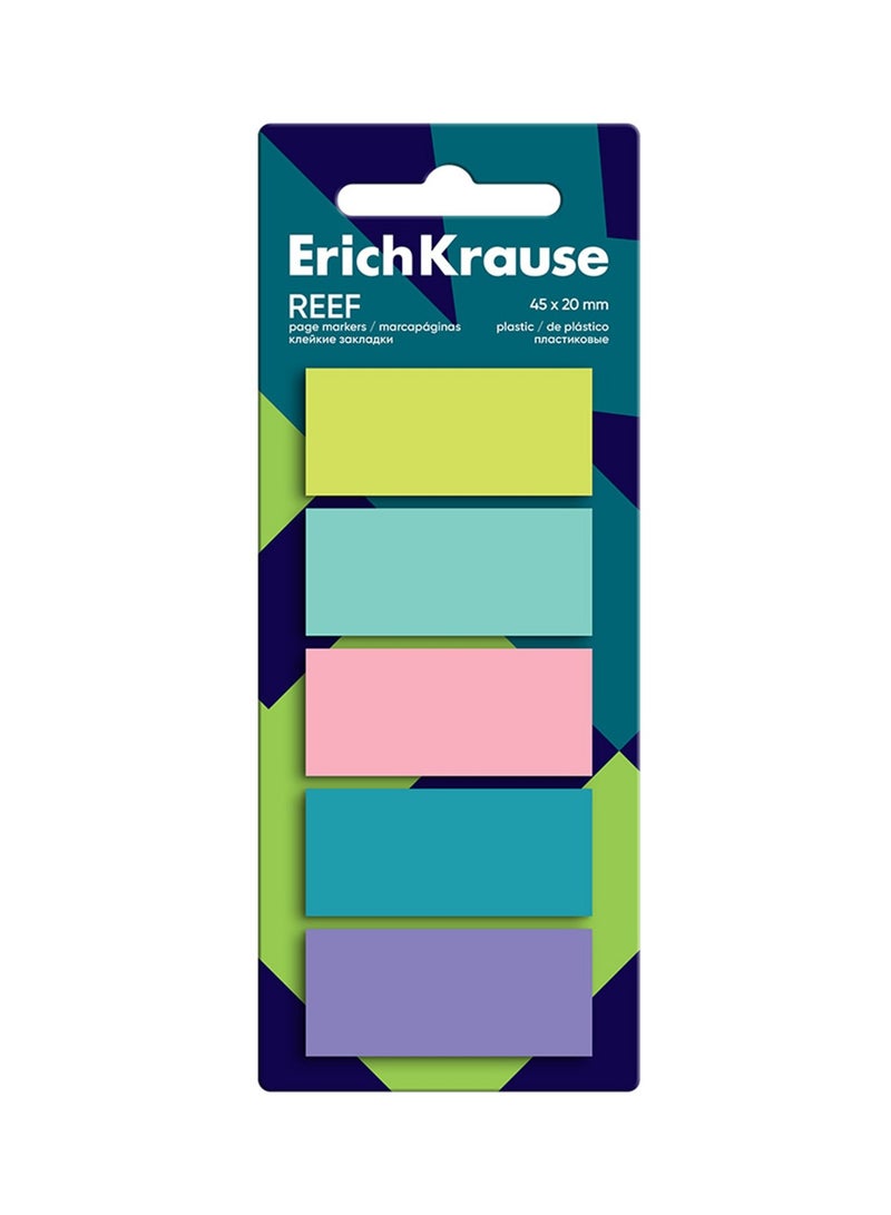 ErichKrause علامات صفحات بلاستيكية 100 ورقة بحجم 45x20 مم بألوان متنوعة - Image 1