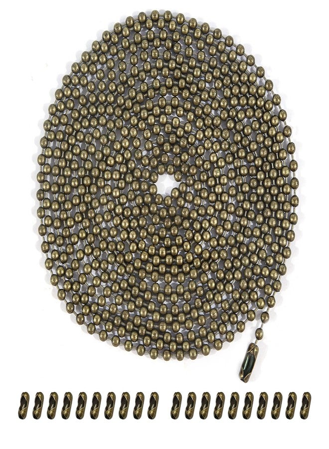 Dotlite Bronze Ceiling Fan Pull Chain, 120" Extra Long Rust Proof 3mm Beaded Ball Light Pulls Extension Chains with 10 Connectors - Image 1