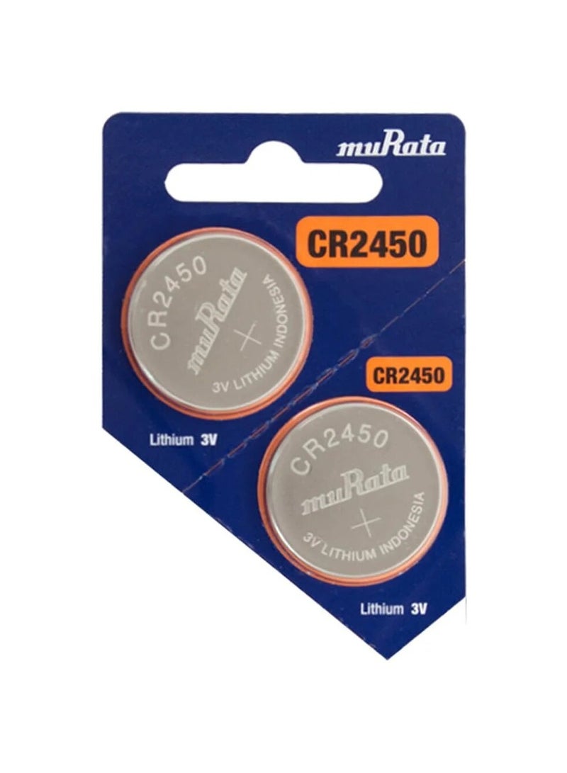 2-Pieces Murata CR2450 Lithium 3V (muRata) Indonesia Batteries
