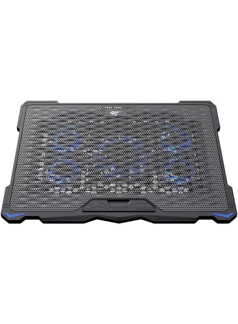 سعر ومواصفات هافيت قاعدة تبريد لابتوب للألعاب Havit Gamenote F2076 – مزودة بـ 5 مراوح LED مع بكرة تحكم في سرعة المروحة و2 منفذ USB – تدعم حتى 17بوصة (ZC1E35089F56B48AEA384Z) على Noon EG