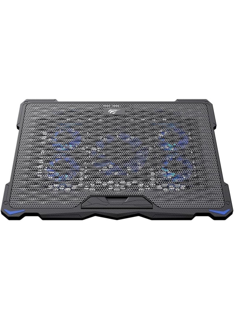 Havit Gamenote F2076 RGB Gaming Cooling Pad for Laptop – 5 LED Fans, Adjustable Speed Control Wheel, 2 USB Ports – USB Powered, Up to 17inch - Image 1