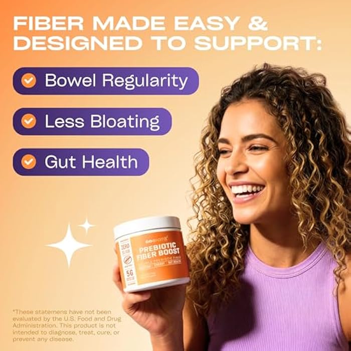 GOBIOTIX Fiber Supplement Powder with Prebiotics for Digestive Health and GLP-1 Support, Soluble Fiber for Gut Health & Debloat, Keto, Vegan, Gluten & Sugar Free, 35 Servings (1 Pack) - Image 3