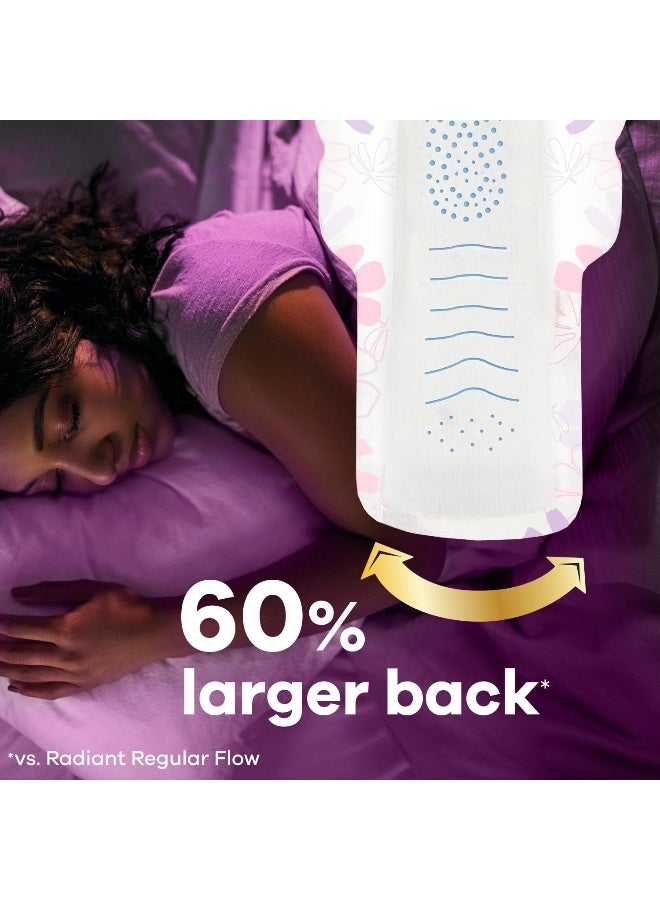 Always Radiant Overnight Feminine Pads for Women, Size 5 Extra Heavy Nighttime, with Wings, Scented, 26 ct - Image 5